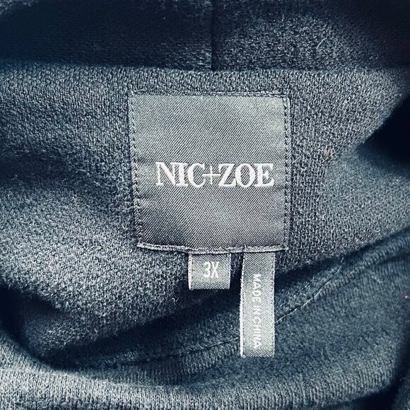 Nic & Zoe "Grace" Black Knit Cardigan Jacket Plus Size 3X - Picture 5 of 7